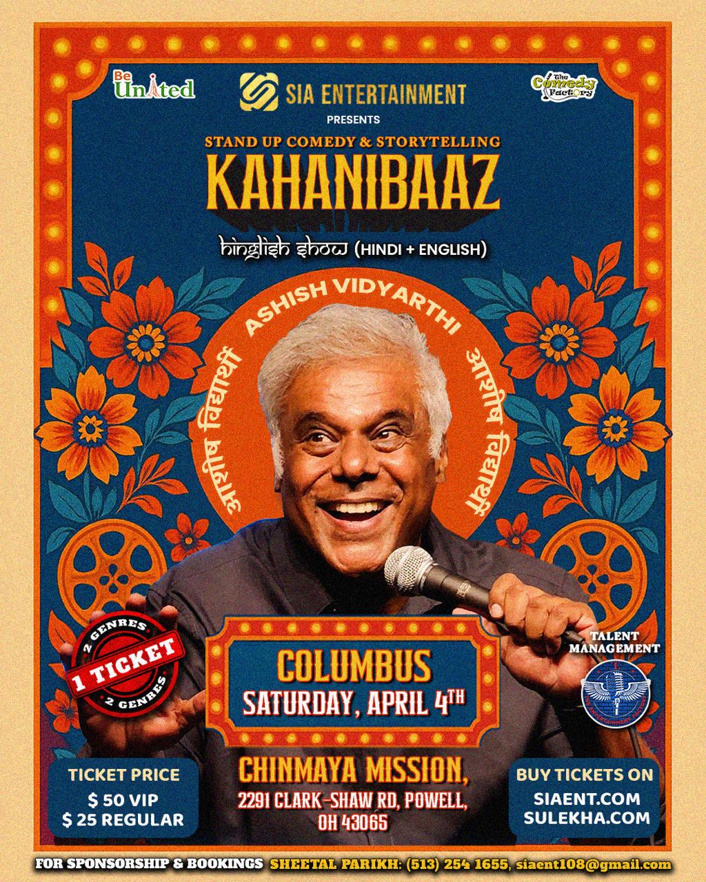 Stand up Comedy & Storytelling with Ashish Vidyarthi - Columbus Ohio
