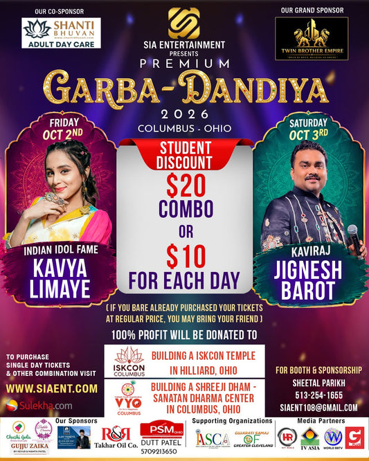 Kavya Limaye and Kaviraj Jignesh -Garba Ohio (Student Combo)