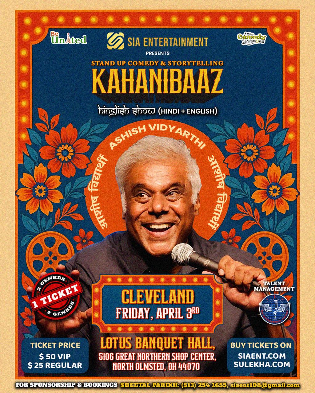 Stand up Comedy & Storytelling with Ashish Vidyarthi - Cleveland Ohio